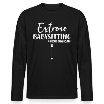 Extreme Babysitting Proud - Surrogate Mother - Men's Premium Organic Long Sleeve Shirt - black - Front - Nico (187cm)