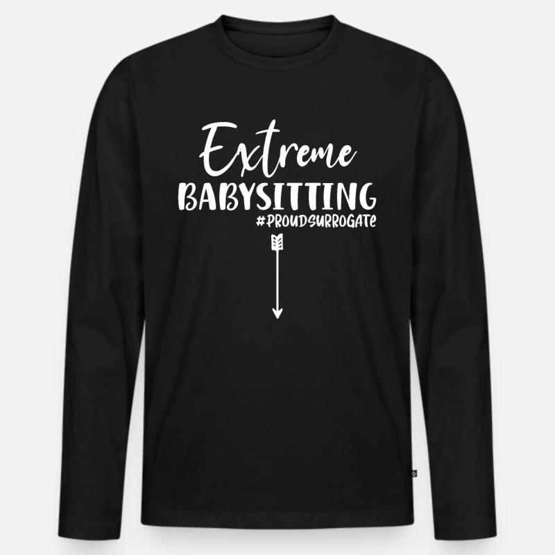 Extreme Babysitting Proud - Leihmutter - Männer Premium Bio Langarmshirt - Schwarz