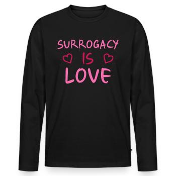 La maternité de substitution, c’est l’amour - Mère porteuse - T-shirt manches longues Premium bio Homme - noir - Devant - Nico (187cm)