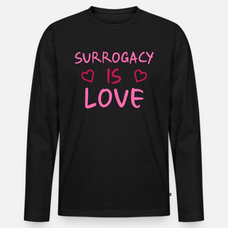Surrogacy Is Love - Leihmutter - Männer Premium Bio Langarmshirt - Schwarz