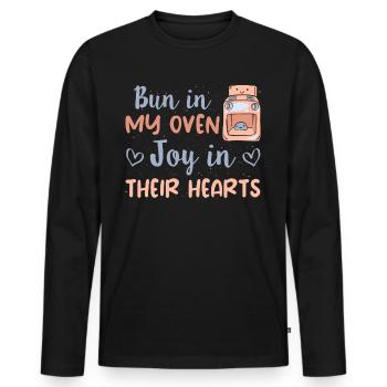 Bun In My Oven Joy In Their Hearts - Surrogate Mother - Men's Premium Organic Long Sleeve Shirt - black - Front - Nico (187cm)
