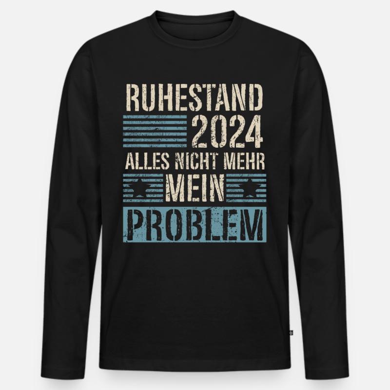 Rentner 2024 Rente Ruhestand - Männer Premium Bio Langarmshirt - Schwarz
