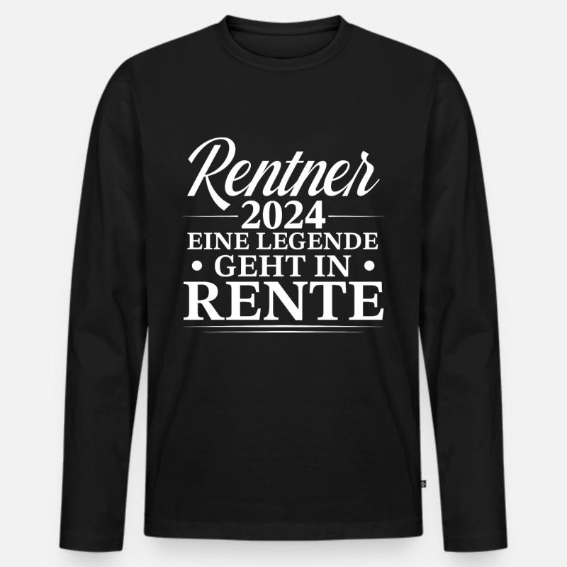 Rentner 2024 Rente - Männer Premium Bio Langarmshirt - Schwarz