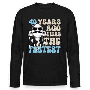 40e anniversaire dictons drôles - T-shirt manches longues Premium bio Homme - noir - Devant - Nico (187cm)