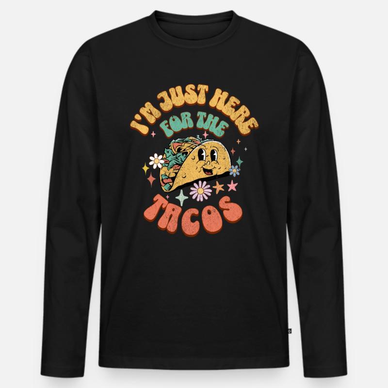 Taco - Männer Premium Bio Langarmshirt - Schwarz