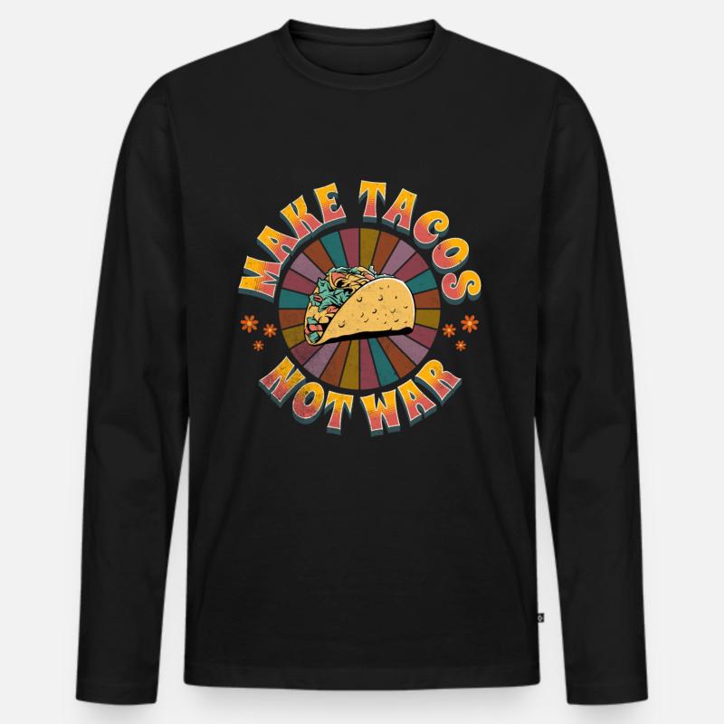 Taco - Männer Premium Bio Langarmshirt - Schwarz
