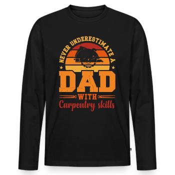 Mari Papa Héros Rétro Charpentier - T-shirt manches longues Premium bio Homme - noir - Devant - Nico (187cm)