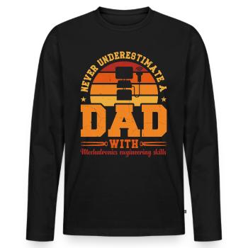Husband Dad Hero Retro Mechatronics Engineer - Männer Premium Bio Langarmshirt - Schwarz - Vorne - Nico (187cm)