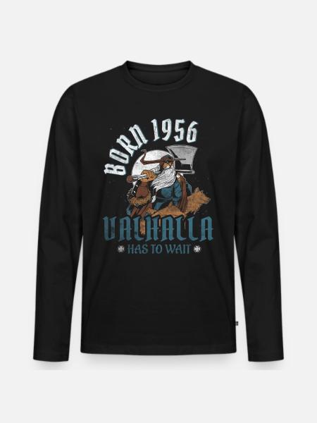 Odins sønner fødes 1956 Viking 68 års fødselsdag - Premium økologisk langærmet T-shirt til mænd - sort