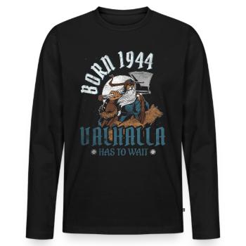 Les fils d’Odin sont nés en 1944 Viking 80e anniversaire - T-shirt manches longues Premium bio Homme - noir - Devant - Nico (187cm)