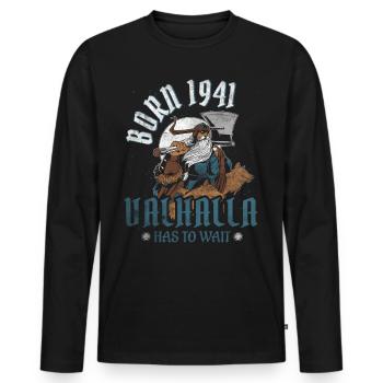 Les fils d’Odin sont nés en 1941 Viking 83e anniversaire - T-shirt manches longues Premium bio Homme - noir - Devant - Nico (187cm)