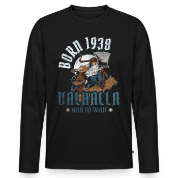 Les fils d’Odin sont nés en 1938 Viking 86e anniversaire - T-shirt manches longues Premium bio Homme - noir - Devant - Nico (187cm)