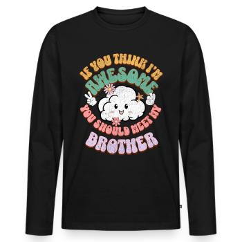 Sibling Brother - Men's Premium Organic Long Sleeve Shirt - black - Front - Nico (187cm)