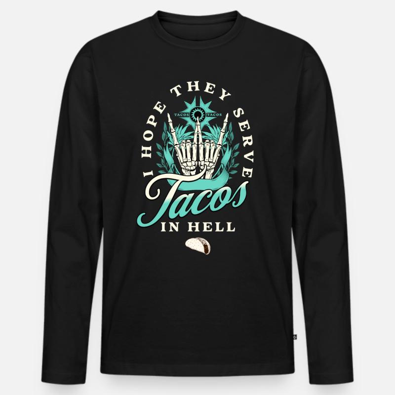 Taco - Männer Premium Bio Langarmshirt - Schwarz
