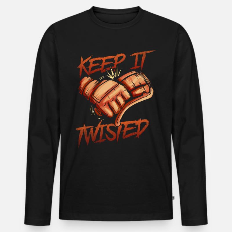 Keep It Twisted Biker - Männer Premium Bio Langarmshirt - Schwarz