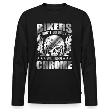 Les motards ne deviennent pas gris - nous devenons des motards chromés - T-shirt manches longues Premium bio Homme - noir - Devant - Nico (187cm)
