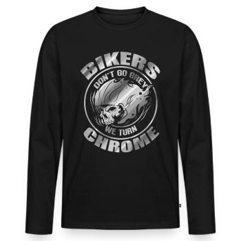 Les motards ne deviennent pas gris - nous devenons des motards chromés - T-shirt manches longues Premium bio Homme - noir - Devant - Nico (187cm)