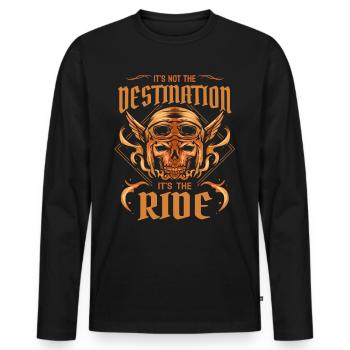 It's Not The Destination It's The Ride Biker - Männer Premium Bio Langarmshirt - Schwarz - Vorne - Nico (187cm)