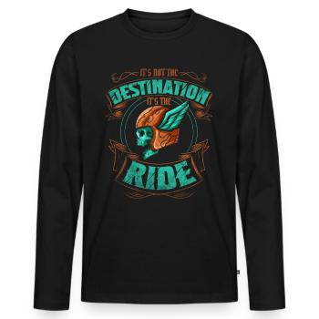It's Not The Destination It's The Ride Biker - Männer Premium Bio Langarmshirt - Schwarz - Vorne - Nico (187cm)