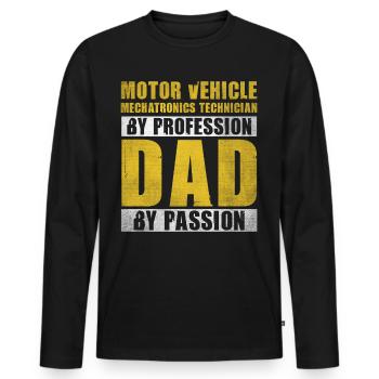 Dad By Passion Profession Automotive Mechatronics - Men's Premium Organic Long Sleeve Shirt - black - Front - Nico (187cm)