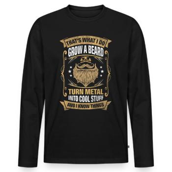 Metal Into Cool Things Blacksmith - Men's Premium Organic Long Sleeve Shirt - black - Front - Nico (187cm)