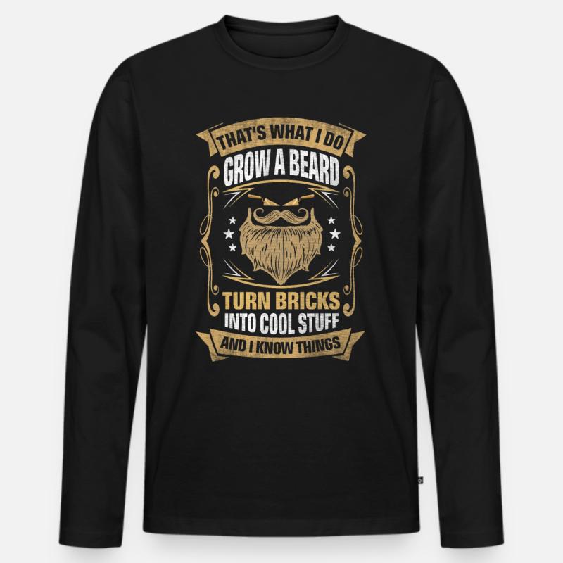 Bricks Into Cool Things Bricklayer - Männer Premium Bio Langarmshirt - Schwarz