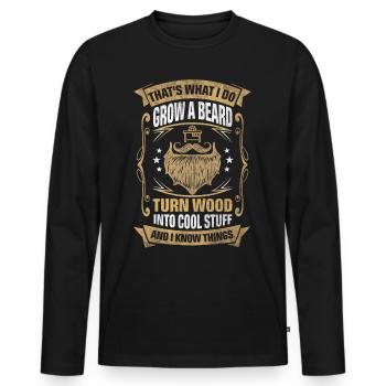 Wood Into Cool Things Cabinet Maker - Men's Premium Organic Long Sleeve Shirt - black - Front - Nico (187cm)