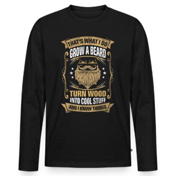 Wood Into Cool Things Furniture Maker - Men's Premium Organic Long Sleeve Shirt - black - Front - Nico (187cm)