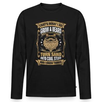 Sand Into Cool Things Glassblower - Men's Premium Organic Long Sleeve Shirt - black - Front - Nico (187cm)