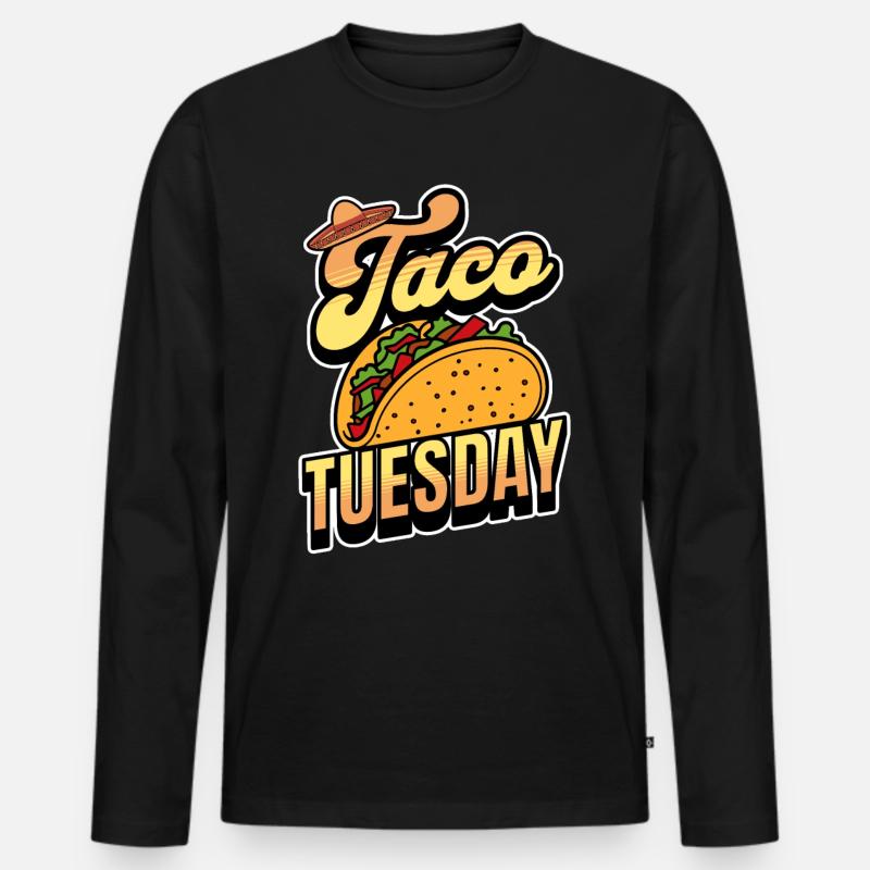 Taco - Männer Premium Bio Langarmshirt - Schwarz