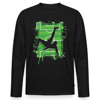 Football overhead kick - Men's Premium Organic Long Sleeve Shirt - black - Front - Nico (187cm)