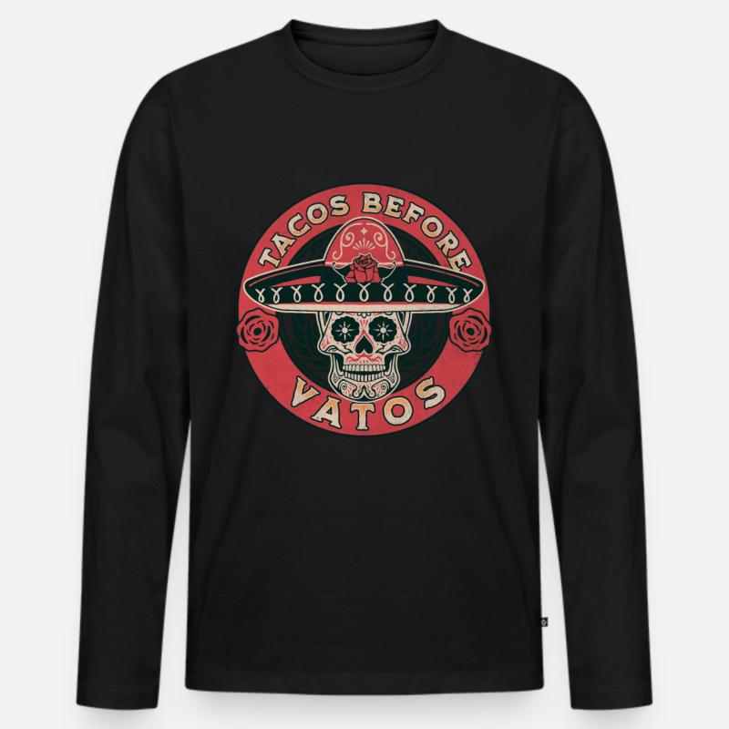Taco - Männer Premium Bio Langarmshirt - Schwarz