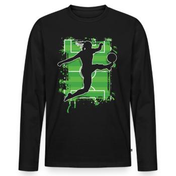 Soccer féminin Soccer féminin Football féminin Soccer féminin - T-shirt manches longues Premium bio Homme - noir - Devant - Nico (187cm)