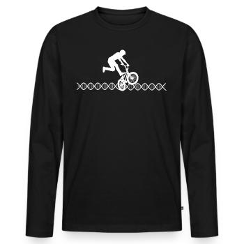 DNA Bmx - T-shirt manches longues Premium bio Homme - noir - Devant - Nico (187cm)