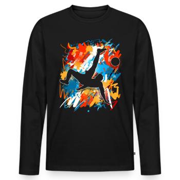 Fußball Fußballer - Männer Premium Bio Langarmshirt - Schwarz - Vorne - Nico (187cm)