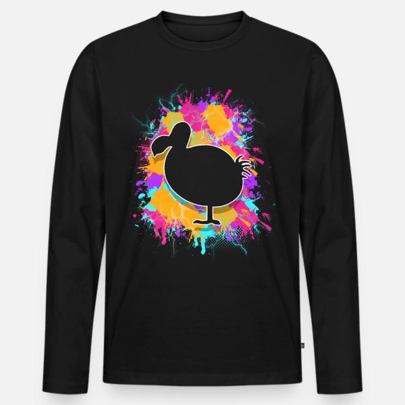 Dodo - Männer Premium Bio Langarmshirt - Schwarz