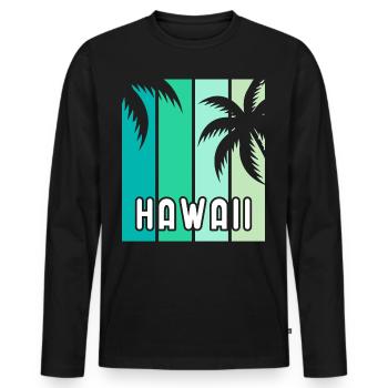 Hawaii - Men's Premium Organic Long Sleeve Shirt - black - Front - Nico (187cm)