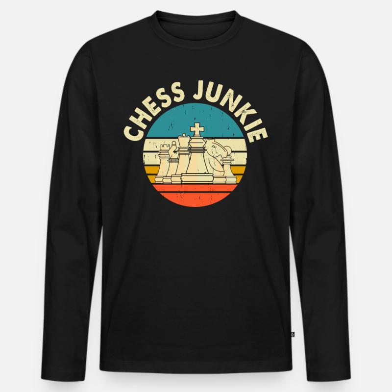 Schach - Männer Premium Bio Langarmshirt - Schwarz