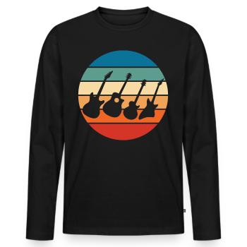 Guitarist - Men's Premium Organic Long Sleeve Shirt - black - Front - Nico (187cm)