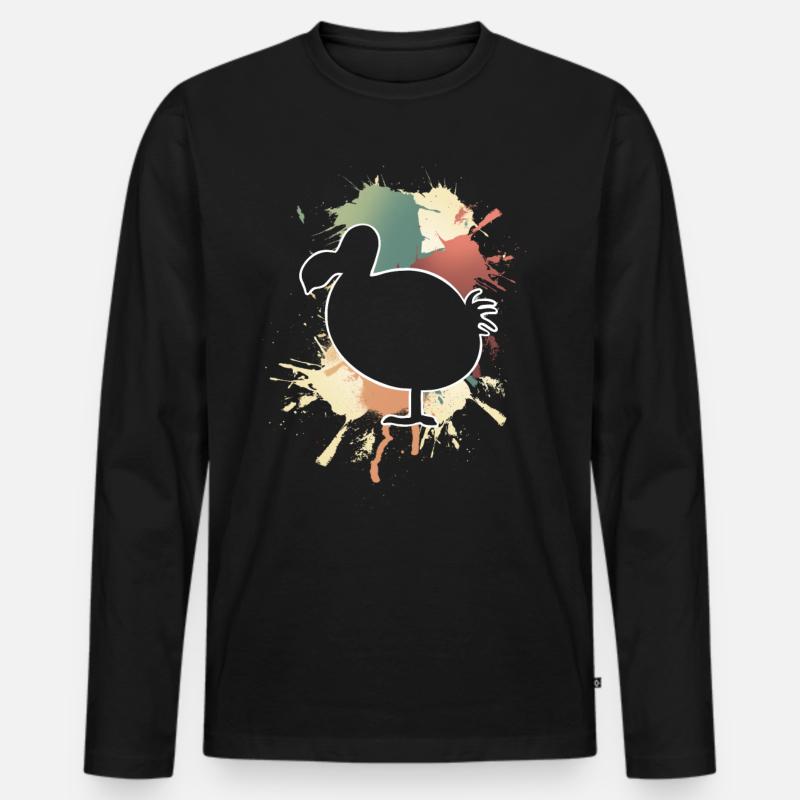 Dodo - Männer Premium Bio Langarmshirt - Schwarz