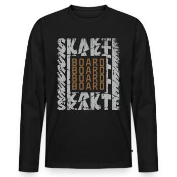 Skateboard Skate Skater Skater Skater - T-shirt manches longues Premium bio Homme - noir - Devant - Nico (187cm)