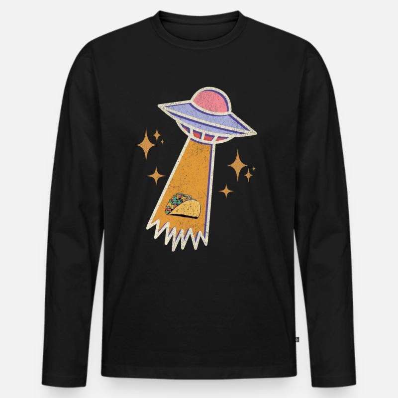 Ufo Taco - Männer Premium Bio Langarmshirt - Schwarz