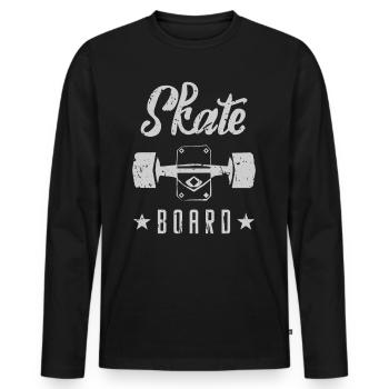 Skateboard Skate Skater Skater Skater - T-shirt manches longues Premium bio Homme - noir - Devant - Nico (187cm)