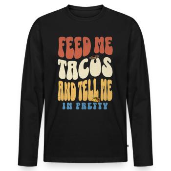Tacos - Men's Premium Organic Long Sleeve Shirt - black - Front - Nico (187cm)