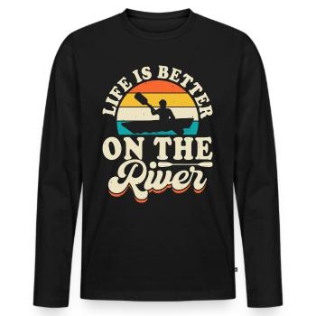 Kayak Kayaker Kayaker - Men's Premium Organic Long Sleeve Shirt - black - Front - Nico (187cm)