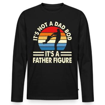 Papa Papa - T-shirt manches longues Premium bio Homme - noir - Devant - Nico (187cm)