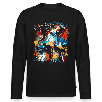 Fußball Fußballer - Männer Premium Bio Langarmshirt - Schwarz - Vorne - Nico (187cm)