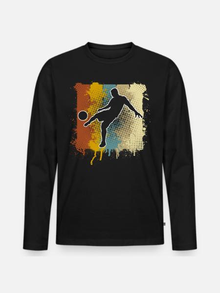 Soccer Soccer Players - Men's Premium Organic Long Sleeve Shirt - black