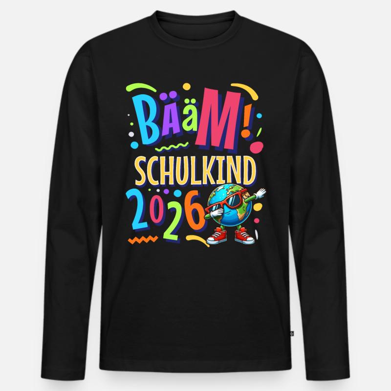 Bääm Schulkind 2026 - Männer Premium Bio Langarmshirt - Schwarz