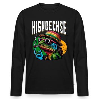 Lézards hauts lézards Iguane Reptiles - T-shirt manches longues Premium bio Homme - noir - Devant - Nico (187cm)